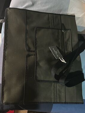 WANT Les Essentiels Black Laptop Tote with Front Pockets